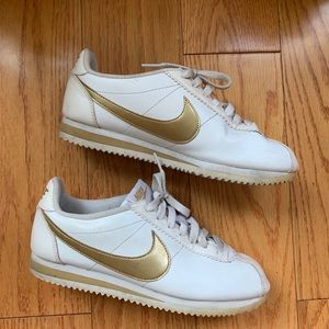 Nike Cortez white/gold